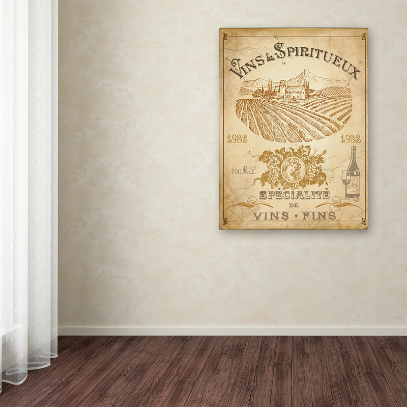 « rétro the french wine label », affiche rétro sur toile tendue, H 24 po x l 18 po