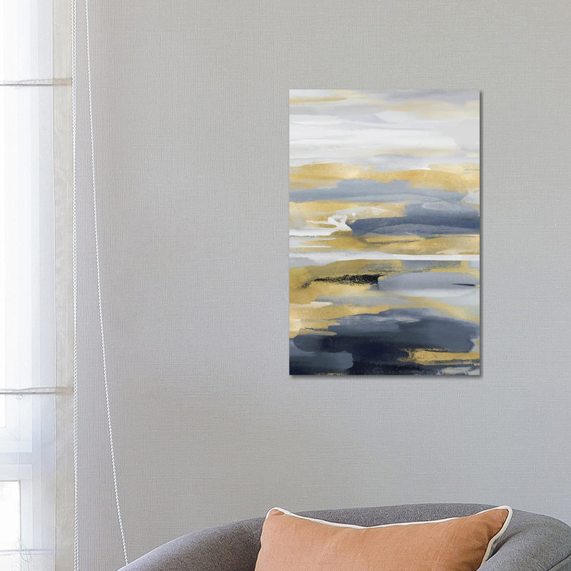 Intuition Blue And Gold II by Jackie Hanson - Wrapped Canvas Print, 66.04 cm H x 45.72 cm W x 3.175 cm D