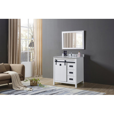 32'' Single Bathroom Vanity with Marble Top