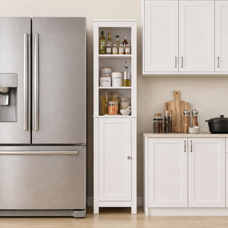 Garde-manger étroit de 66,1 pouces, armoire de rangement haute et étroite avec 6 tablettes ajustables