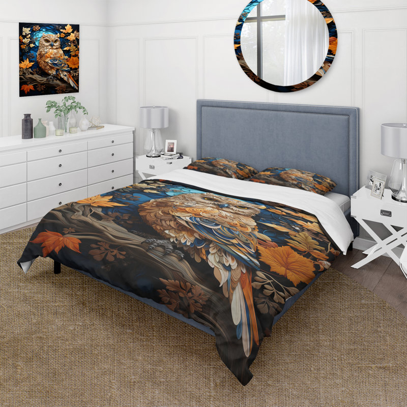 Ensemble de housse de couette Brown Owl Overture I Bedding, Housse de couette pour très grand lit et 2 très