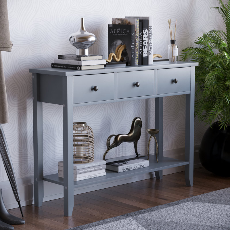 Clichy Console Table for Hallway & Living Room Furniture, 74 H x 100 W x 30 D cm, Grey