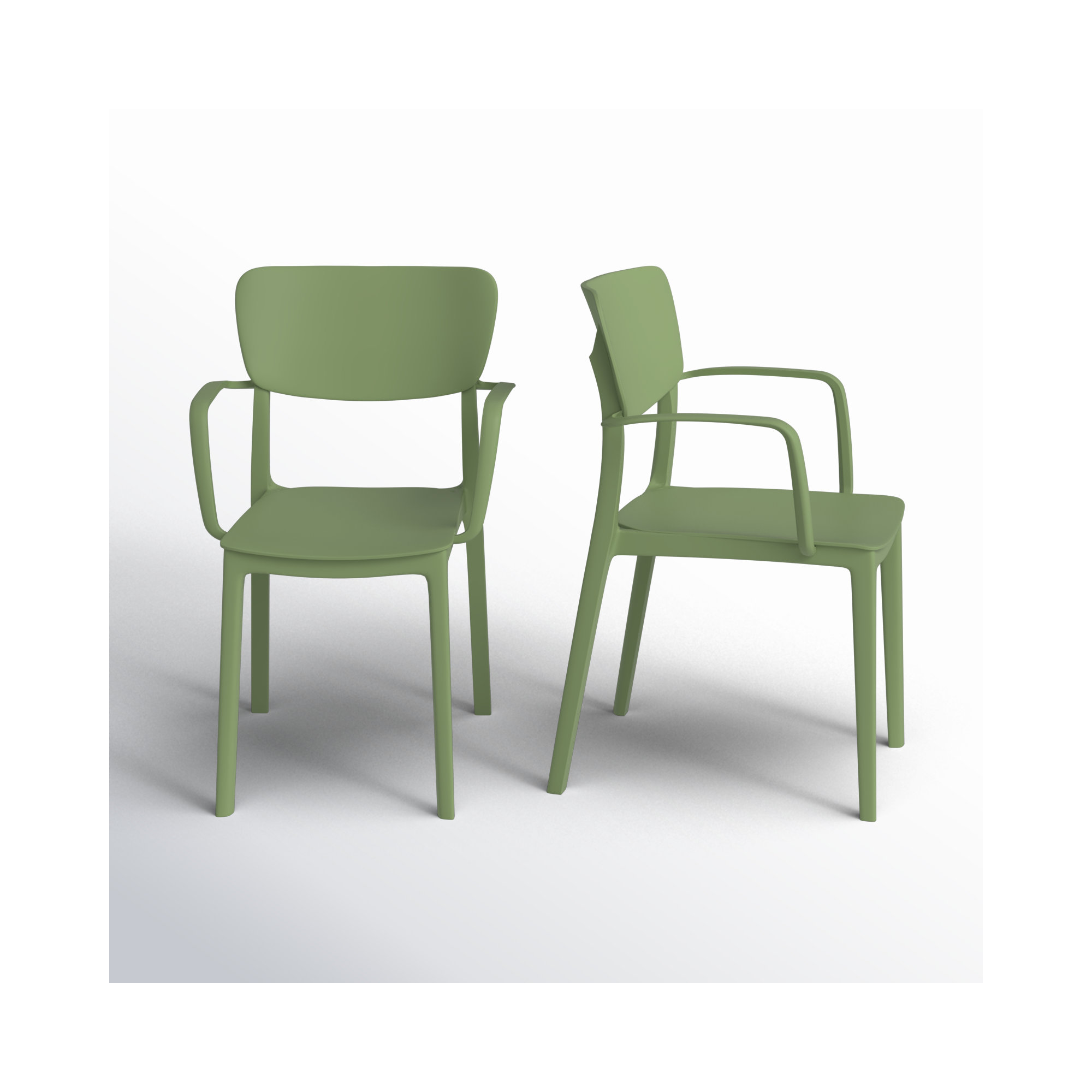 Farrah Stacking Patio Dining Armchair, Olive Green