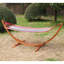 Clemons Outdoor Patio Wooden Frame Hammock Arc Stand Sun Swing Bed Seat