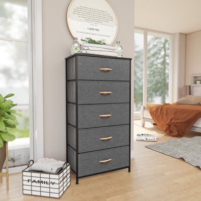 Pinnix 5 Drawer 23.2" W Lingerie Chest, Gray
