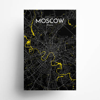 " Moscow Russia City Map " Print on Paper
