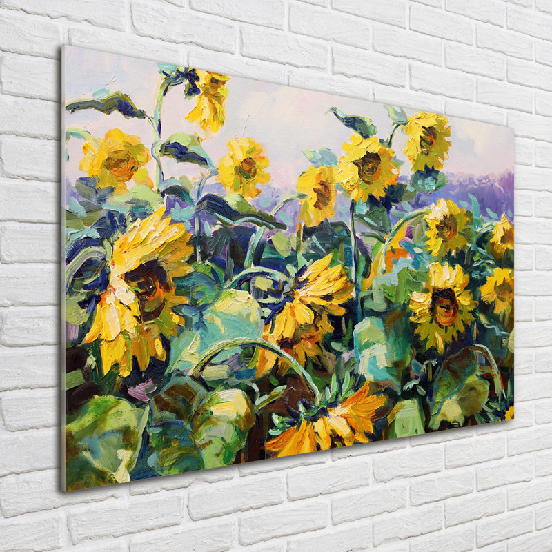 Sunflowers - No Frame Print on Glass