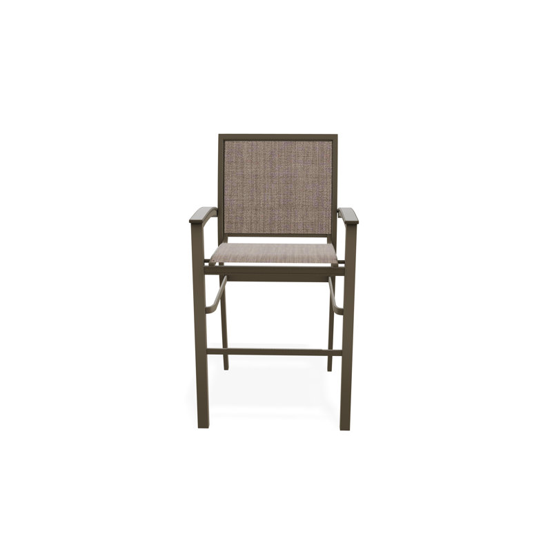 Chaise de café empilable en aluminium Bazza, Bois de plage, Fenouil Augustine Sunbrella®