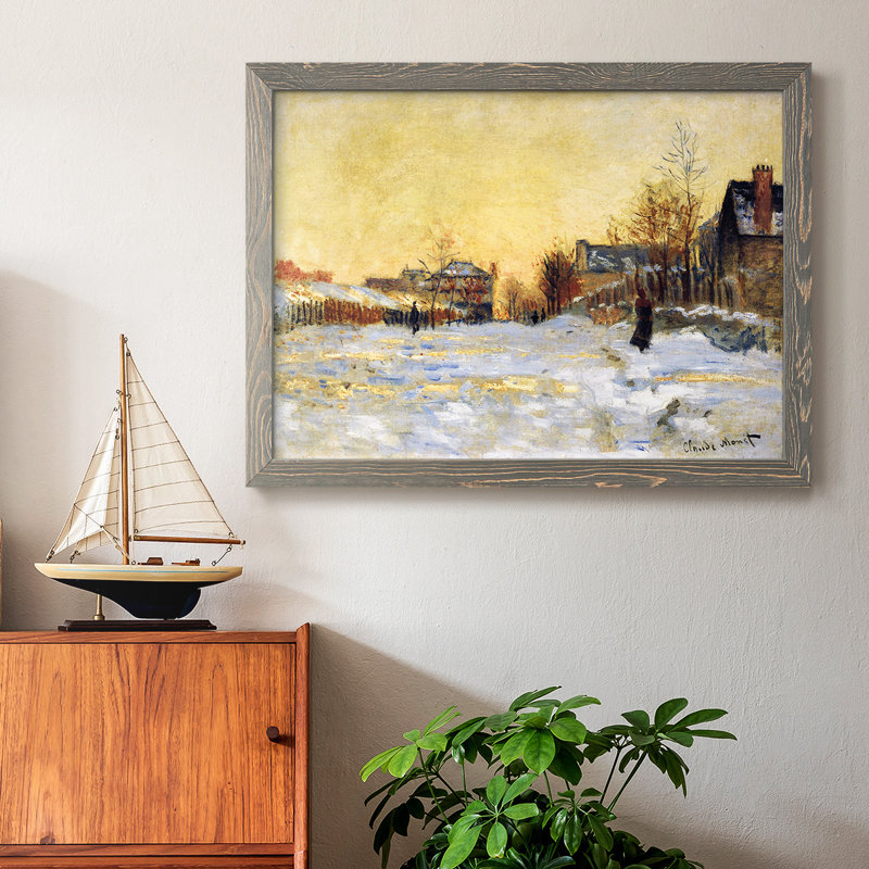 «Snow Effect, The Street In Argentuil», 1875, reproduction d'art sur toile, Gris, H 22 po x l 32 po x P 1,5 po