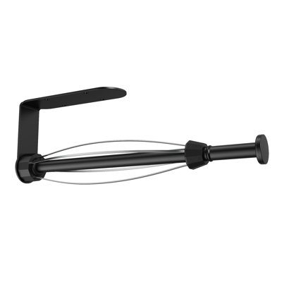 Paper Towel Holder,One Hand Operation Stainless Steel Black Paper Towel Holder Under Cabinet,Adhesive or Drilling for Wall,Suitable for Kitchen,Garage,Bathroom
