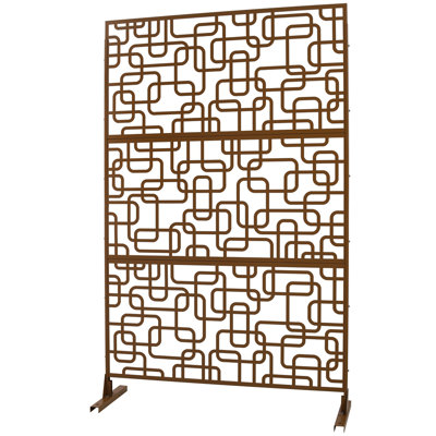 Outdoor & Indoor Privacy Screen Metal Privacy Screen 76" H×48" W, Freestanding Decorative Privacy Screen for Deck Balcony Patio, Privacy Fence Panels for Outside Lawn Garden