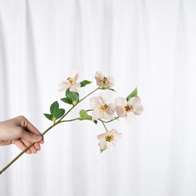 Rose de Noël artificielle en soie Audet (paquet de 1 branche)