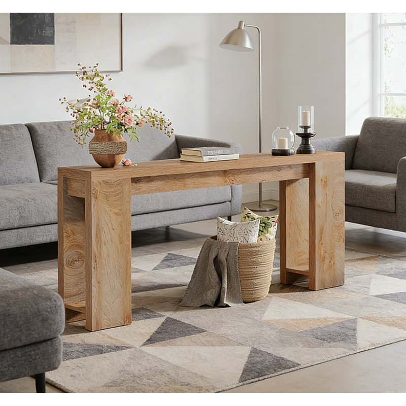 Console en bois, table d'entrée avec canapé