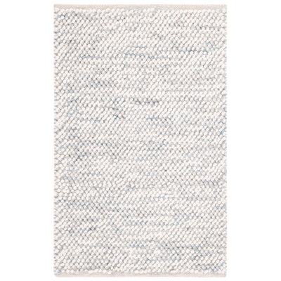 Almus Geometric Handmade Hand-Loomed Grey / Ivory Area Rug