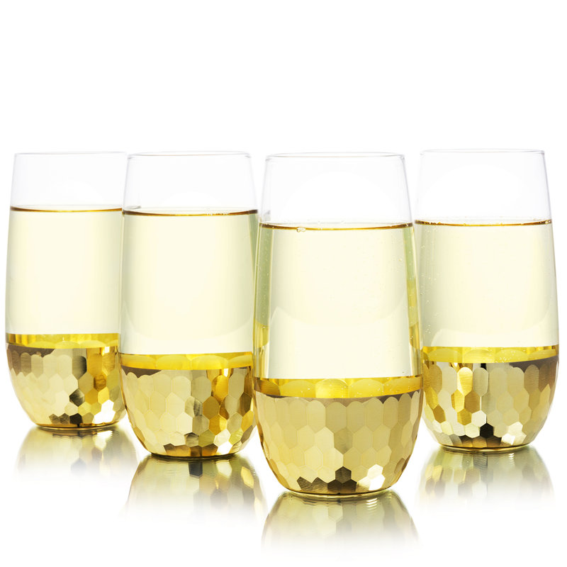 4 Piece 532ml Stemless Wine Glass Set