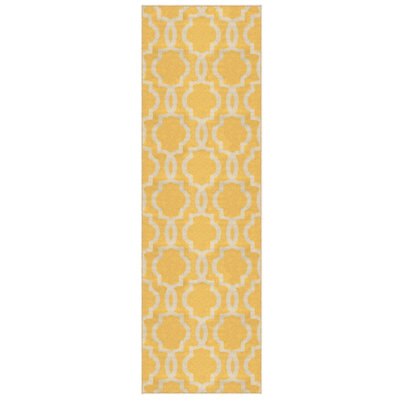 Tapis jaune à motif géométrique bouclé Searcy