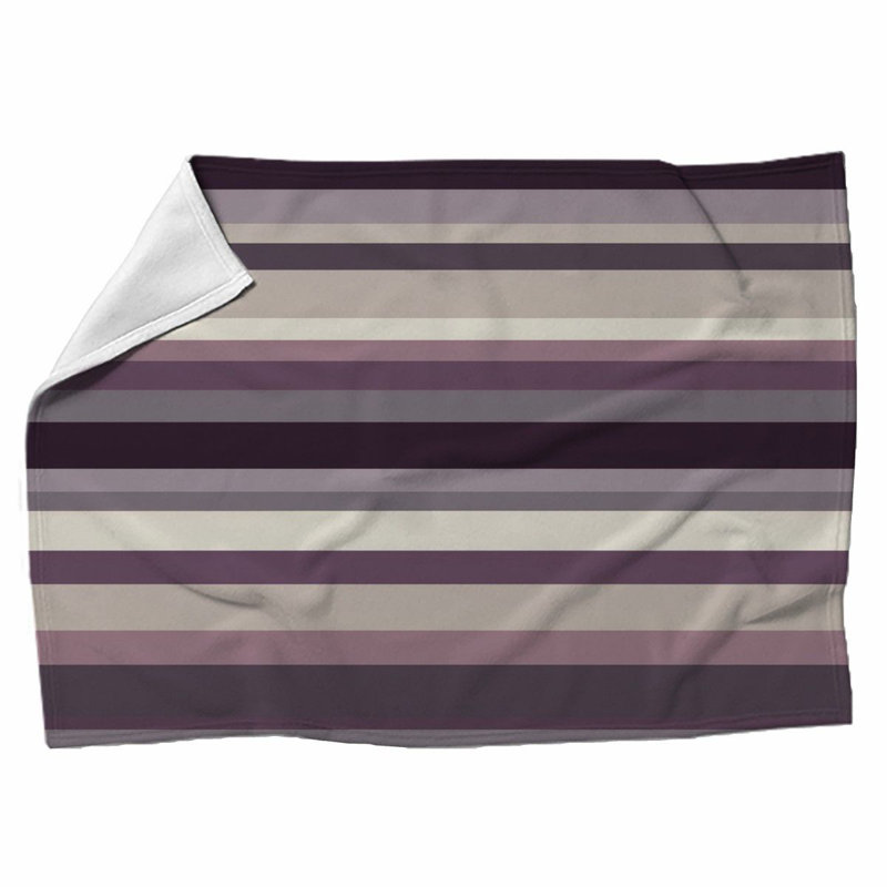 Jeté rayé contemporain gris / mauve, L 68 po x L 80 po
