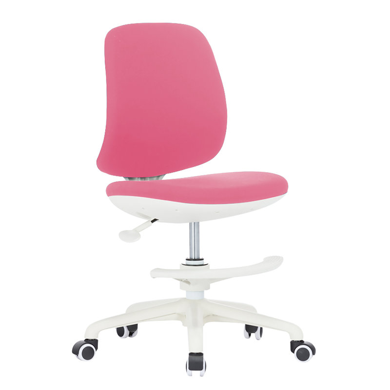 Raeford Kids Adjustable Height Task Chair and Ottoman, Pink/Black