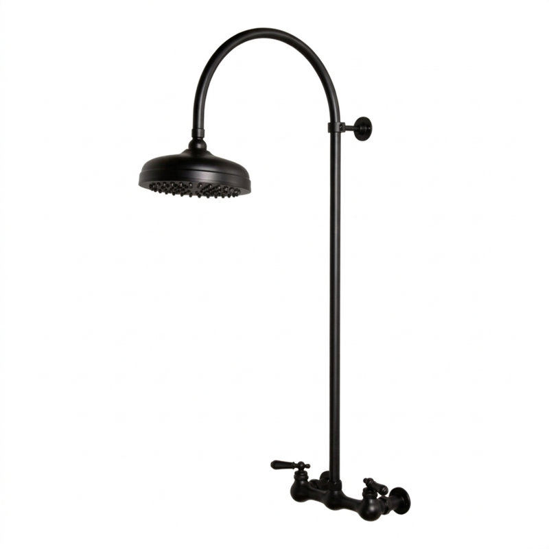 Exposed Shower System 36" Wall Mounted Set with 8" Center and Cross Handles, Oil Rubbed Bronze