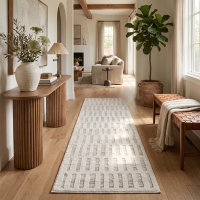 Tapis intérieur moderne, beige crème.