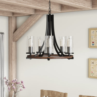 Davina 5 - Light Wagon Wheel Chandelier