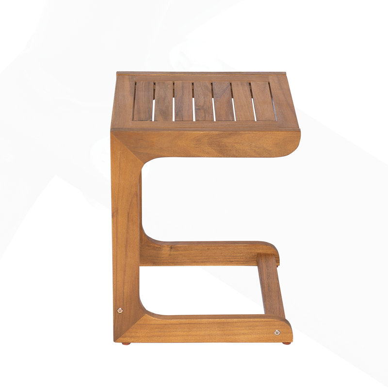 Table d'appoint en forme de C en bois d'acacia Harry