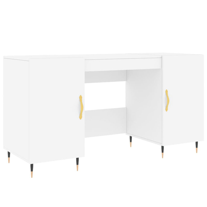 Fidler Metal Base Writing Desk, White/Black