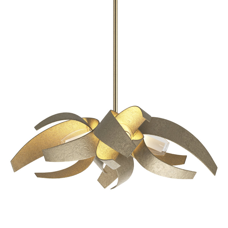 Corona 4 - Light Unique/Statement Geometric Chandelier, Soft Gold