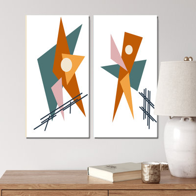 «Geometrics Abstract Scandinavian Design V», ensemble de 2 reproductions