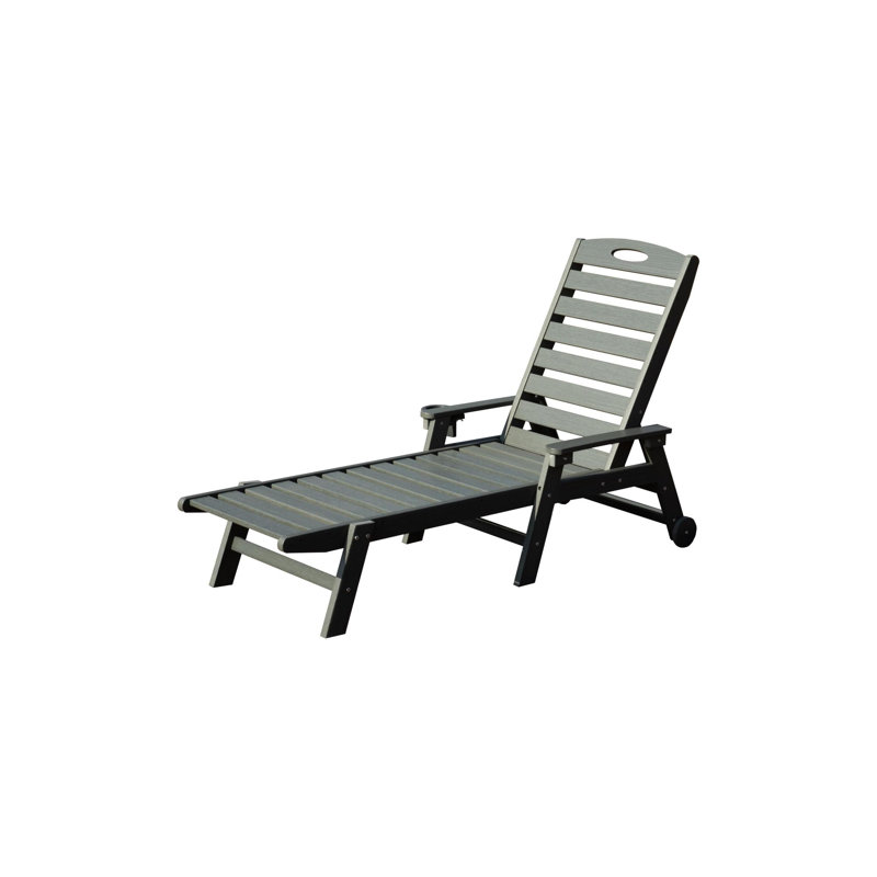 Durable Patio Lounge Chairs, Grey Hdpe Chaise With Adjustable Backrest For Relaxation