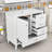 Contemporary Wood Single Bathroom Vanity with Soft-Close Door, Ceramic Basin and Storage Drawers-654312544