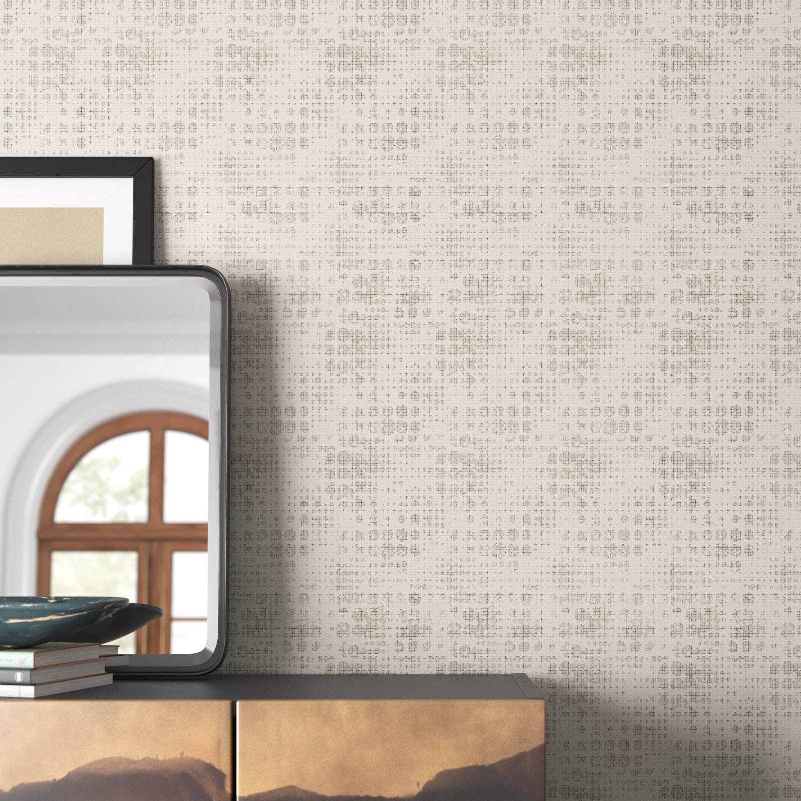 Celeste Modern Geometric Wallpaper, Off White