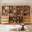 71" H X 94.5" W Bookcase Cabinet With Open Shelves & Large Storage Drawers (2B+2C)