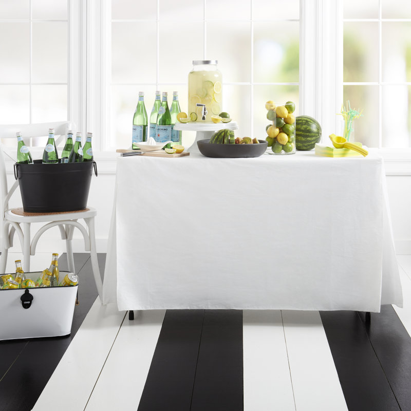 Dunkley Solid Color 100% Cotton Tablecloth, 27" x 48", Black
