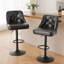 Tabouret de bar rotatif à 360 degrés en faux cuir avec coutures à boutons-116094308-116094309