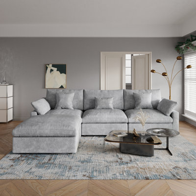 Canapé modulaire rembourré avec repose-pieds