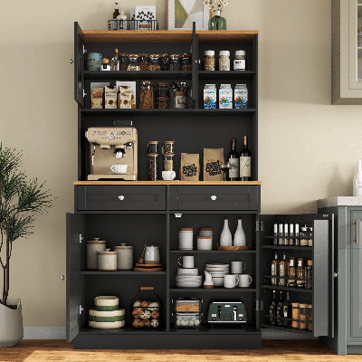 Armoire de rangement haute grande hauteur avec 2 tiroirs, grande capacité