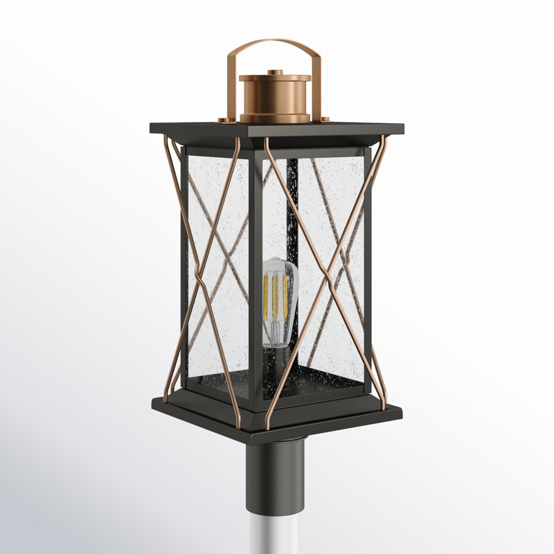 Tête de lanterne câblée à 1 lumière H 20 po Alexe, Bronze antique