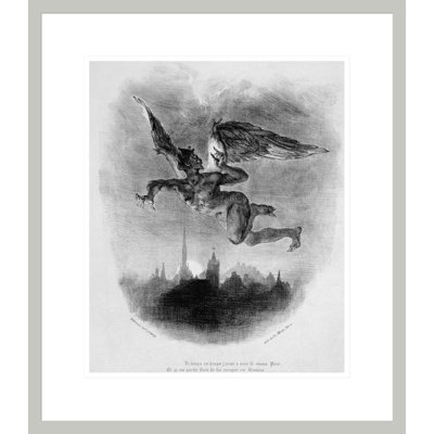 «Mephistopheles 'Prologue in the Sky from Goethe's Faust» par Eugène Delacroix, impression giclée encadrée