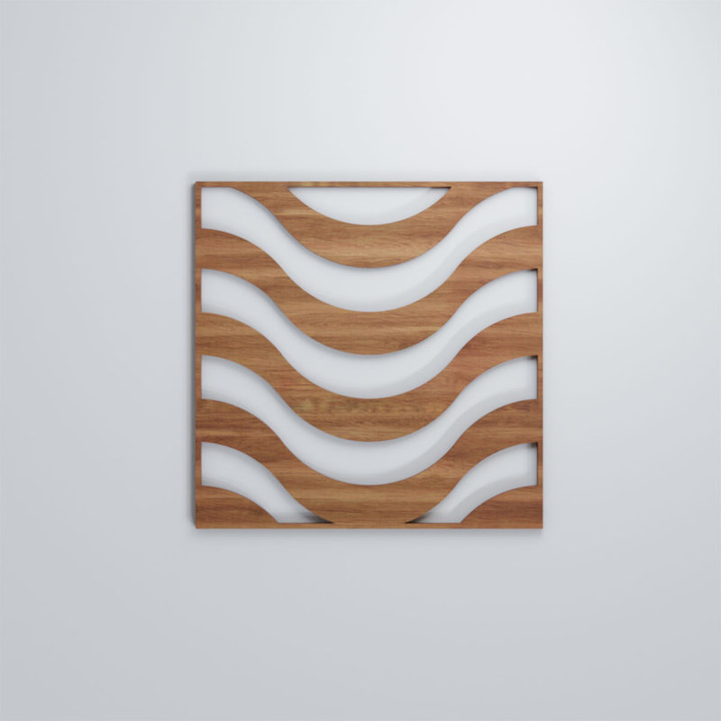 Panneaux muraux décoratifs en bois Parker, Noyer, H 15,375 po x l 15,375 po x P 0,375 po
