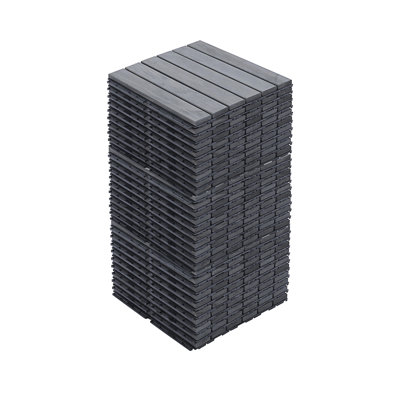 30 tuiles de terrasse emboîtables à motif rayé