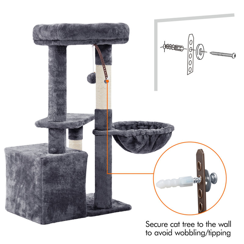 color 87cm H Cat Tree, Dark Grey