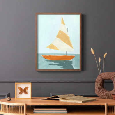Petite voile I, reproduction encadrée - bois massif