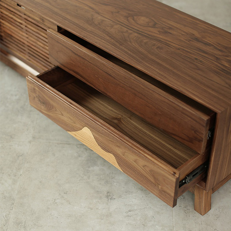 Meuble télé rétro, Noyer, 70.87"