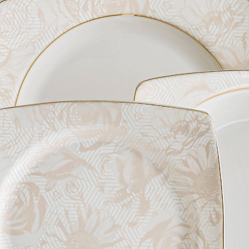 Porcelain China Dinnerware Set 61 Piece - Service for 12