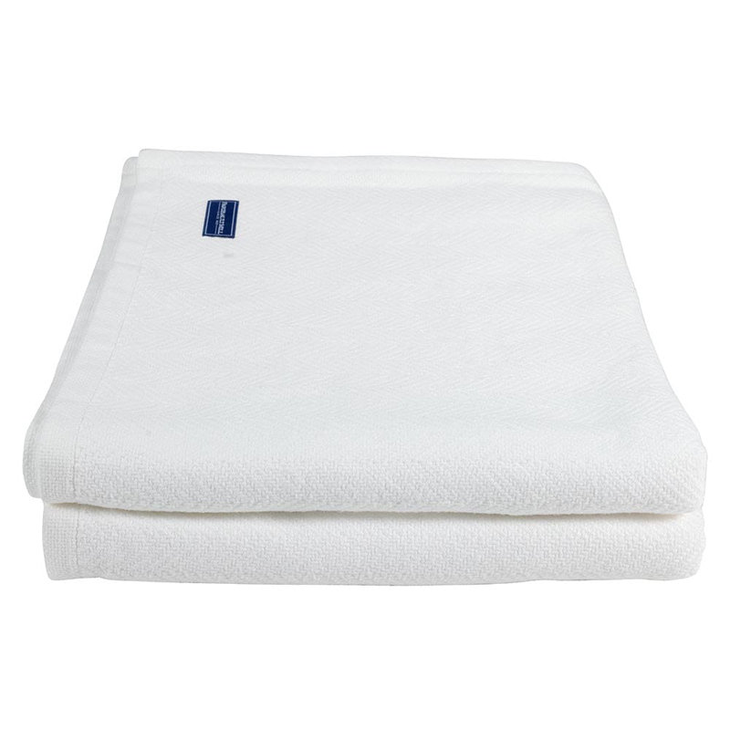 Couverture en coton Coastal Penobscot, 80 po x 96 po, Blanc
