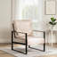 Fauteuil d'appoint compact Mid-Century pour petits espaces, revêtement en microfibre tacheté-345565064