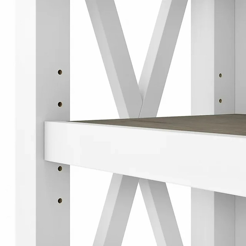 Huckins Bookcase, Shiplap Gray/Pure White