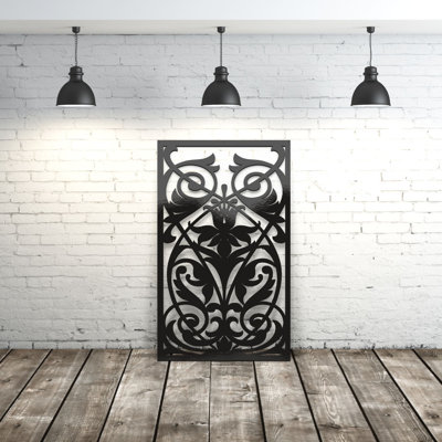 Panneau d'intimité en aluminium découpé au laser Classic Flower - art mural extérieur thermolaqué en métal, paravent de clôture de jardin décoratif