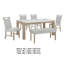 Ensemble de salle à manger 6 pièces Teny, chaises, banc Teny, blanc imitation marbre brun clair-121897302